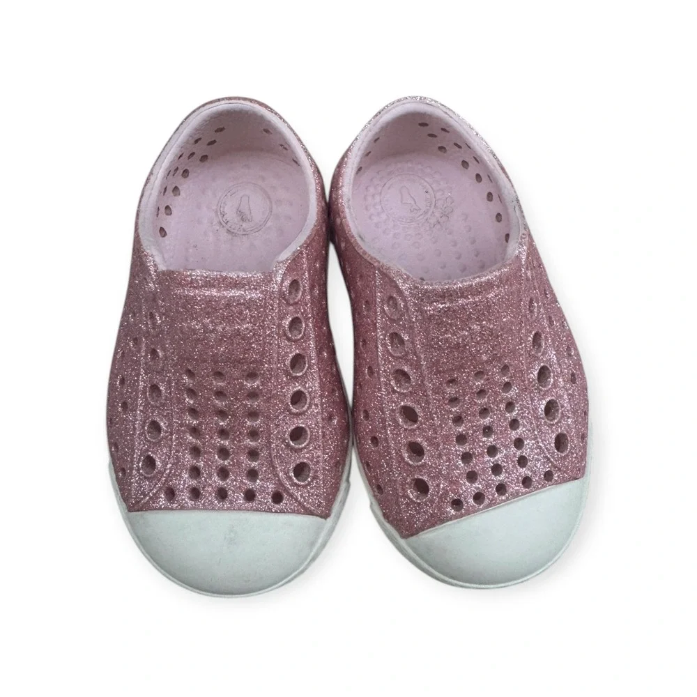 Native Glitter Pink Slip‎ On Shoes Toddler Size C4